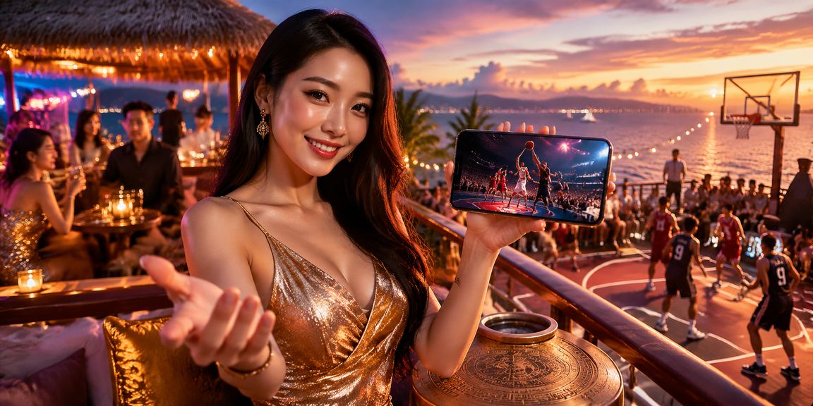 Người dùng theo dõi kèo thể thao và bóng rổ tại bãi biển Nha Trang với thiết bị di động